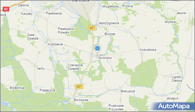 mapa Skrońsko, Skrońsko na mapie Targeo